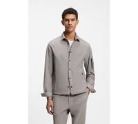 BOSS Relaxed-fit overshirt in waffle fabric - Style ST_Tour Waffle L, 50554467 Light Grey XXL