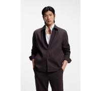 BOSS Relaxed-fit overshirt in washable tech linen - Style P-Carper-Coach-WG261, 50561971 Dark Brown 46R