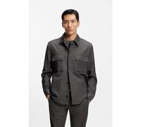 BOSS Relaxed-fit overshirt in water-repellent wool - Style L-Cove-FL-2PP-LP-261, 50555555 Black 40R