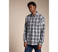 Boss Relaxed Fit Pure Cotton Checked Flannel Shirt Dark Grey