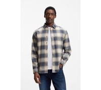 BOSS Relaxed-fit shirt in checked cotton flannel - Style H-OWENL-K-P-261, 50556961 Blue Patterned XL