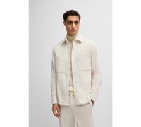 BOSS Relaxed-fit shirt in corduroy with Kent collar - Style P-OWEN-2PP-C1-244, 50527770 White S