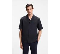 BOSS Relaxed-fit shirt in wool-blend mesh - Style P-LARS-CAMP-262, 50560702 Dark Blue XL