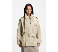 BOSS Relaxed-fit short-length trench coat in leather - Style Satila, 50554146 Light Beige