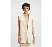 BOSS Relaxed-fit sleeveless blazer in Italian cotton-blend bouclé - Style Jasia, 50545972 White 14