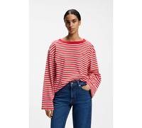BOSS Relaxed-fit striped top in cotton jersey - Style C_Ewa_stripe, 50569012 Red Stripes S