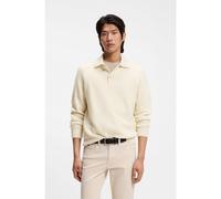 BOSS Relaxed-fit sweater in structured cashmere with polo collar - Style L-Ulan, 50555194 Natural XXL