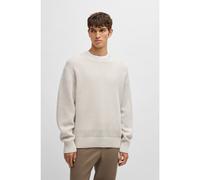 BOSS Relaxed-fit sweater in structured virgin wool and cashmere - Style L-Bosforo, 50530877 White XL
