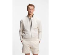BOSS Relaxed-fit sweatshirt in premium French Terry - Style SW_Collar Full Zip, 50564104 Natural XXXL