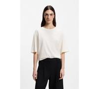 BOSS Relaxed-fit T-shirt in cotton with mesh trims - Style C_Epliete, 50565191 Natural M