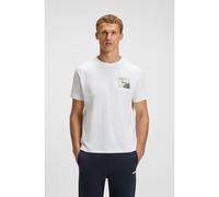 BOSS Relaxed-fit T-shirt with decorative reflective accents - Style Tee Stripe Zone, 50548093 White S