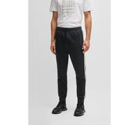 BOSS Relaxed-fit tracksuit bottoms with jacquard-woven circles - Style Hover Striped C, 50537373 Black S