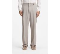 BOSS Relaxed-fit trousers in patterned virgin wool - Style P-Pat-PL-CW-263F, 50564667 Light Beige 38R