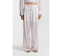 BOSS Relaxed-fit trousers with embroidered flowers - Style Talisya, 50556220 White 12
