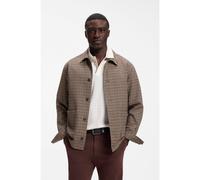 BOSS Relaxed-fit wool-blend jacket with Vichy check - Style C-Carper-OS-2pp-264, 50572012 Brown Patterned 44R
