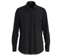 Men's Boss Relegant 6 Linen Long Sleeve Shirt - Black - Size: 42/Regular/36/37