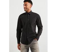 BOSS Relegant 6 M Regular Fit Logo Poplin Shirt, Black, Size S, Men Black