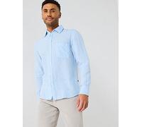 BOSS Relegant Linen Regular Fit Shirt - Light Blue, Open Blue, Size Xl, Men Open Blue
