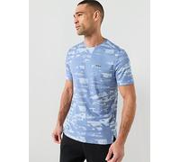 BOSS Repeat Print Slim Fit T-Shirt, Light Blue, Size 3Xl, Men Light Blue