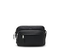 BOSS Reporter bag in plain and textured leather - Style New Crosstown WI_NS, 50552498 Black pcs.