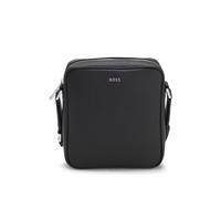BOSS Reporter bag with silver-tone logo lettering - Style Northon_NS zip, 50567390 Black pcs.