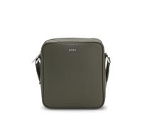BOSS Reporter bag with silver-tone logo lettering - Style Northon_NS zip, 50567390 Dark Green pcs.