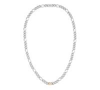 BOSS Rian Stainless Steel & Carnation Gold IP 24" Figaro Chain