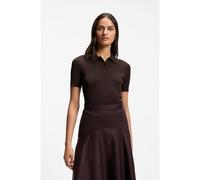 BOSS Rib-knit polo in breathable fabric - Style Feskus, 50563150 Dark Brown S