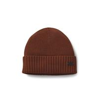 BOSS Rib-knit virgin-wool beanie with logo plaque - Style Fati, 50495306 Brown pcs.