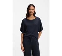 BOSS Ribbed-jersey pyjama top with Double B monogram - Style SHINY RIB_Top, 50566090 Dark Blue XL