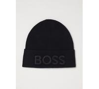 Boss Ribbed Wool-Blend Knit Beanie Hat with Embroidered Logo - Size: OS - male