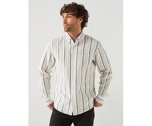 BOSS Ricoplus Relaxed Fit Pastel Stripe Shirt, Light Grey, Size Xl, Men Light Grey