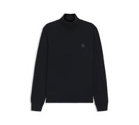BOSS Rollneck sweater in cotton and cashmere with logo patch - Style Akiro_S, 50527573 Dark Blue S