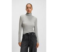 BOSS Rollneck top in stretch jersey - Style C_Eliana, 50548098 Light Grey M