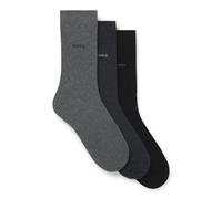 BOSS Three-pack of regular-length socks in stretch fabric - Style 3P RS Uni CC, 50469839 Black / Grey 5.5-8