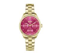 BOSS Sage Sport 34mm Fuchsia Pink Dial & Light Yellow Gold Tone IP Bracelet Watch