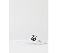 BOSS Mens Aryeh Sliders, Comfy Footbed Sandals Pool Shoes White/Black 101 8 UK