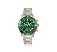 BOSS Sealiner two-tone chronograph watch with green dial - Style SEALINER, 58733306 Silver tone pcs.