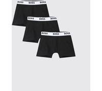 Boss Set of 3 Stretch Cotton Boxer Shorts with Jacquard Logo - Size: 16 - male