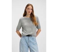 BOSS Short-sleeved knit sweater with openwork stitching - Style C_Fiaffusa, 50543936 Light Grey L
