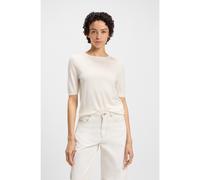 BOSS Short-sleeved knit sweater with openwork stitching - Style C_Fiaffusa, 50543936 White S