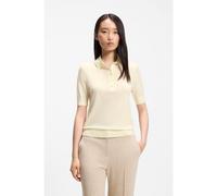 BOSS Short-sleeved polo sweater in virgin wool - Style Fidenka, 50545015 Light Yellow S
