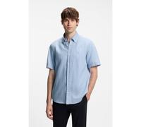 BOSS Short-sleeved shirt in a cotton and linen blend - Style H-LIAM-BD-SH-E-C-262, 50576027 Light Blue S