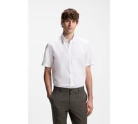 BOSS Short-sleeved shirt in a cotton and linen blend - Style H-LIAM-BD-SH-E-C-262, 50576027 White S