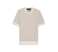 BOSS Short-sleeved structured-knit sweater in silk and cotton - Style L-Necasio, 50560480 Light Beige L