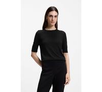 BOSS Short-sleeved sweater in merino wool - Style Farbella, 50544996 Black L