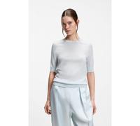 BOSS Short-sleeved sweater in merino wool - Style Farbella, 50544996 Light Blue L