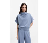 BOSS Short-sleeved sweatshirt with loose high neckline - Style C_Elaxa, 50553477 Light Blue S