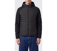 Boss Short Water-Repellent Padded Jacket with Hood and Logo Patch - Size: S - male