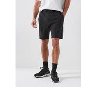 BOSS Side Stripe Jersey Shorts, Black, Size L, Men Black